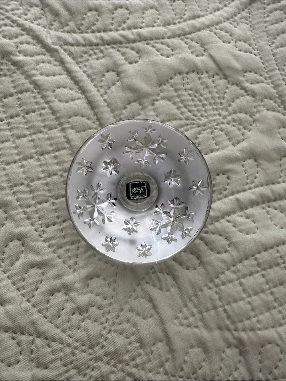 Mikasa Lead Crystal Candle Holder “Radiant Star” Appx 4” Diameter